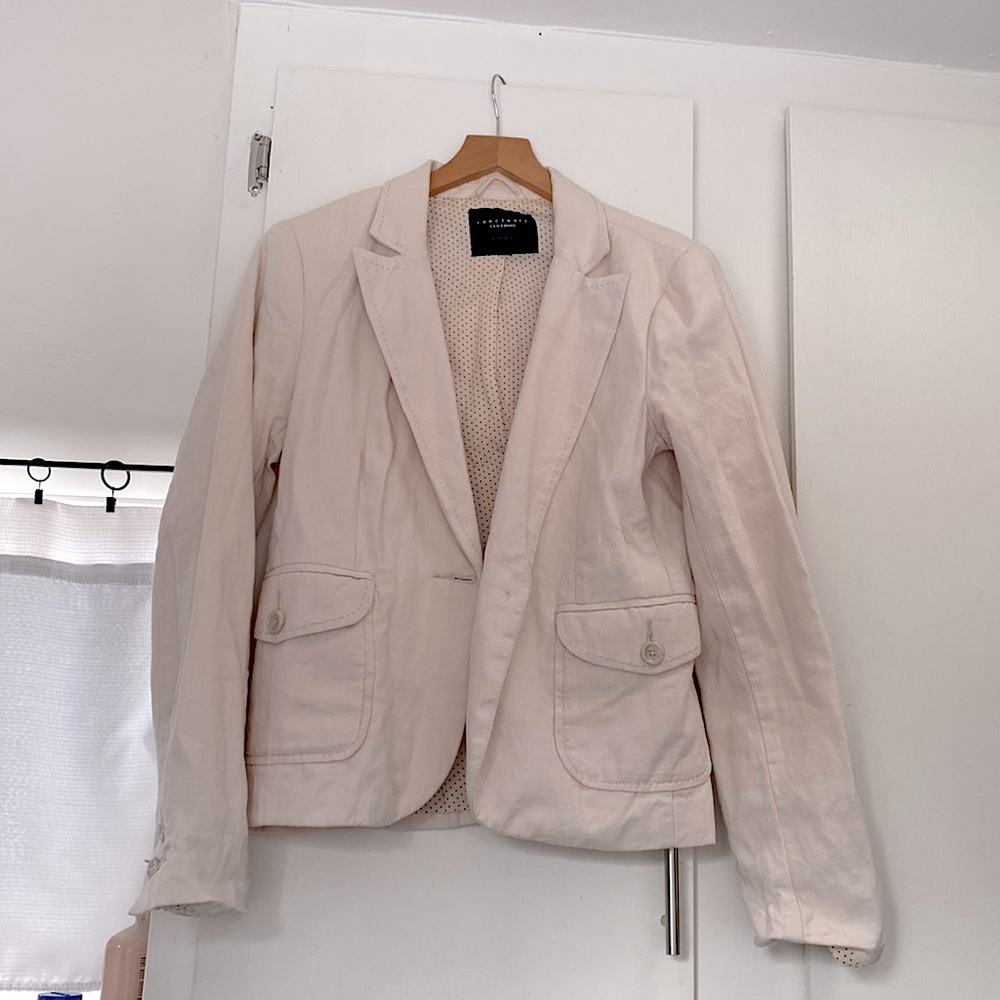 Sanctuary cream collar single button jacket